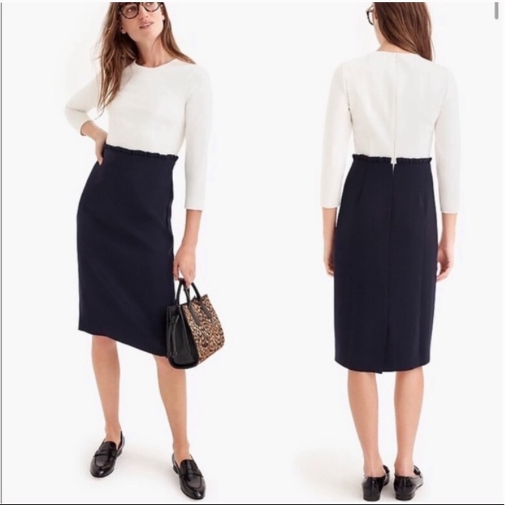 J.Crew 365 Combo Dress Ivory Navy Colorblock 6T